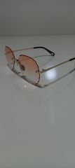 Unisex Sİyah Lens Çerçevesiz Kristal Kesim Lens Uv400 Güneş Gözlüğü KAHVERENGİ