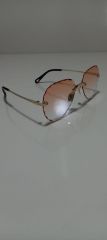 Unisex Sİyah Lens Çerçevesiz Kristal Kesim Lens Uv400 Güneş Gözlüğü KAHVERENGİ